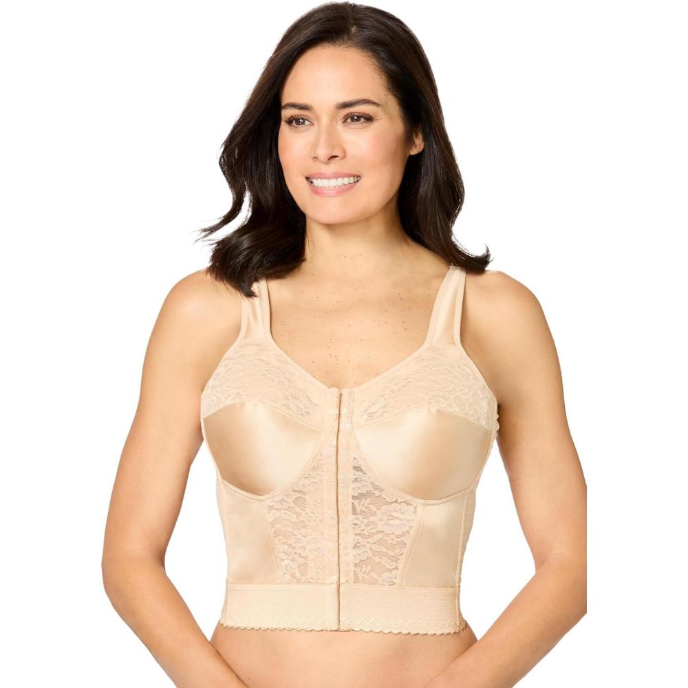 image:imageComfort Choice Womens Plus Size Easy Enhancer Wireless Longline Posture BraNude