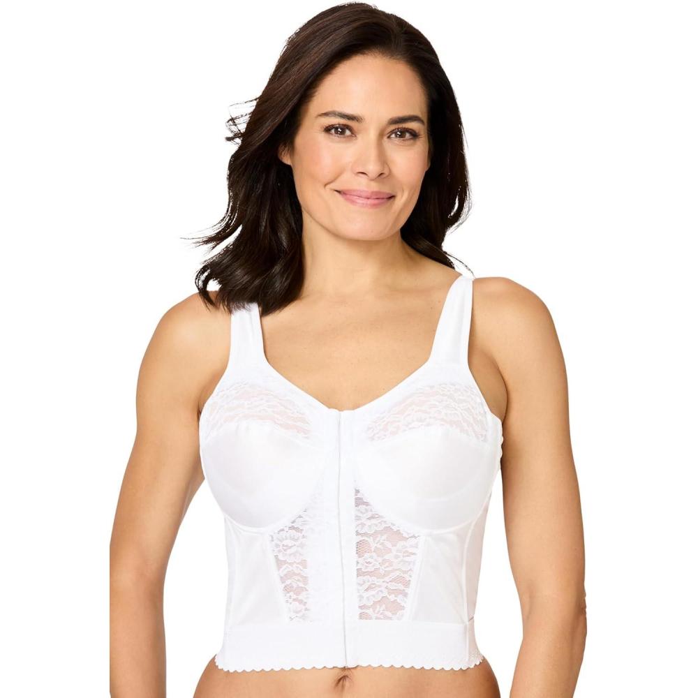 image:imageComfort Choice Womens Plus Size Easy Enhancer Wireless Longline Posture BraWhite
