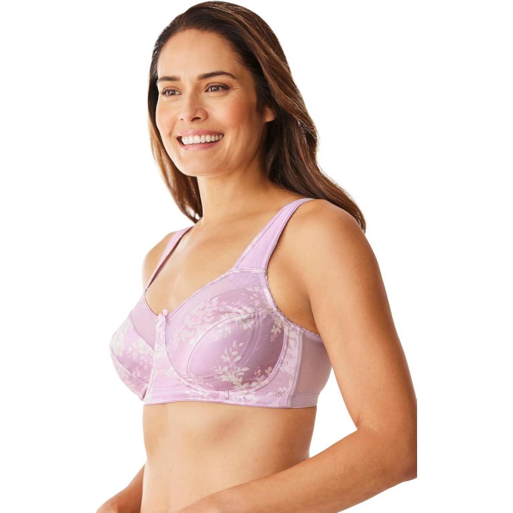 image:imageComfort Choice Womens Plus Size Exclusive Patented Side Wire BraSunset Mauve Romantic Floral