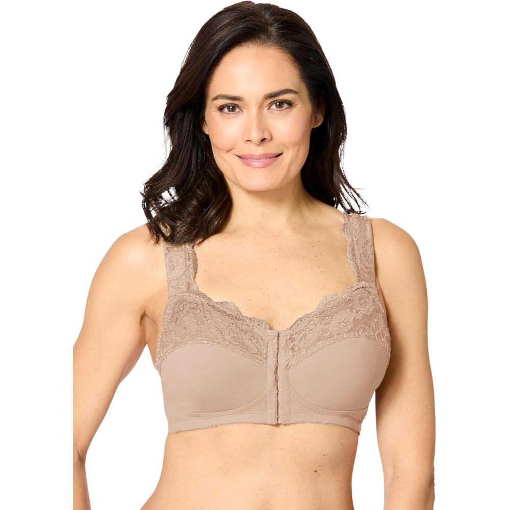 image:imageComfort Choice Womens Plus Size Front Close Wireless Gel Strap BraNude
