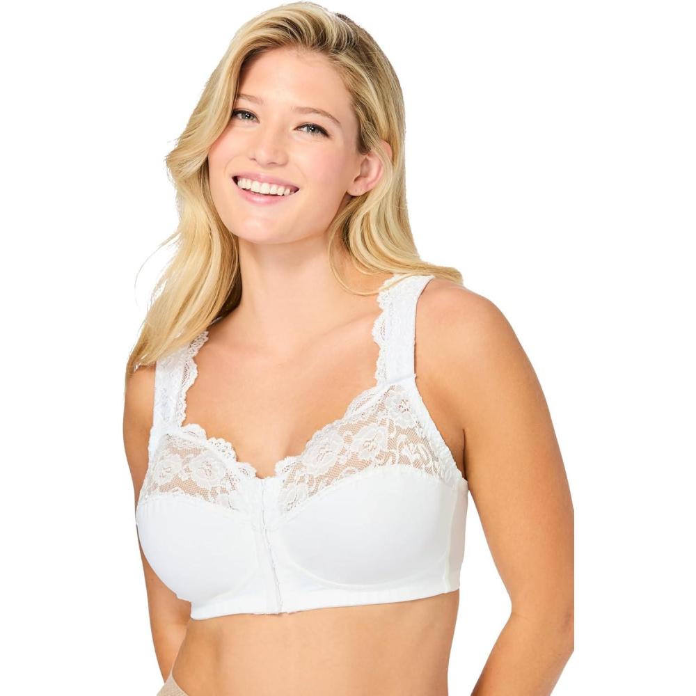 image:imageComfort Choice Womens Plus Size Front Close Wireless Gel Strap BraWhite