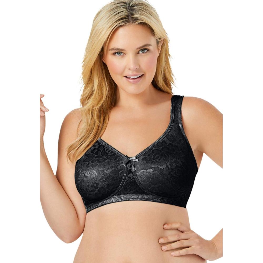 image:imageComfort Choice Womens Plus Size Jacquard Wireless BraBlack