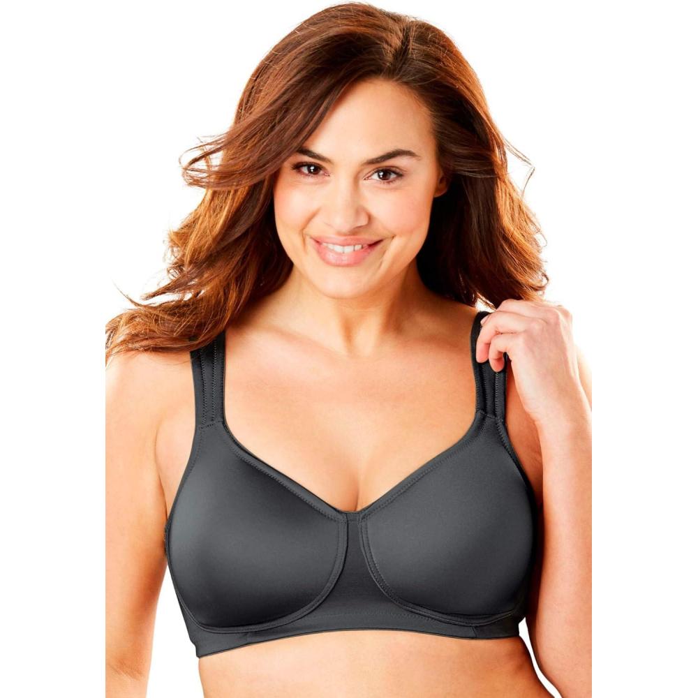 image:imageComfort Choice Womens Plus Size Microfiber Wireless Lightly Padded TShirtBlack