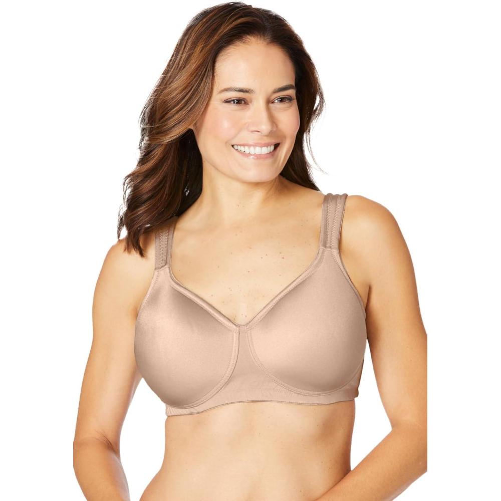 image:imageComfort Choice Womens Plus Size Microfiber Wireless Lightly Padded TShirtNude