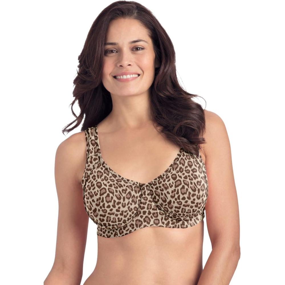 image:imageComfort Choice Womens Plus Size Out Wire BraNatural Leopard Skin