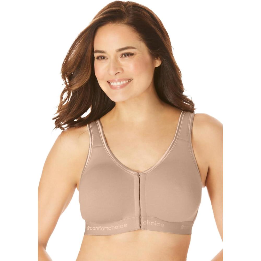 image:imageComfort Choice Womens Plus Size Wireless FrontClose Lounge BraNude