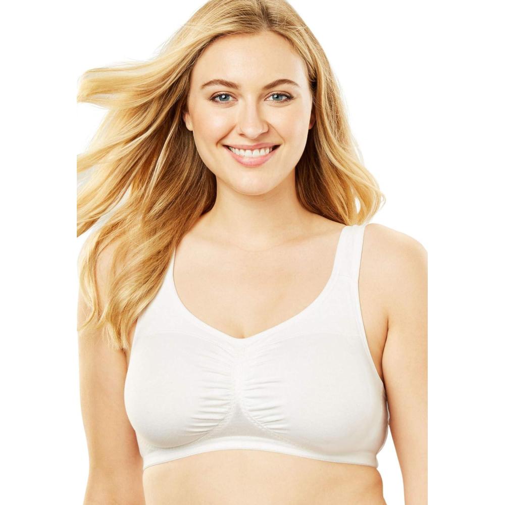 image:imageComfort Choice Womens Plus Size Wireless Leisure BraWhite