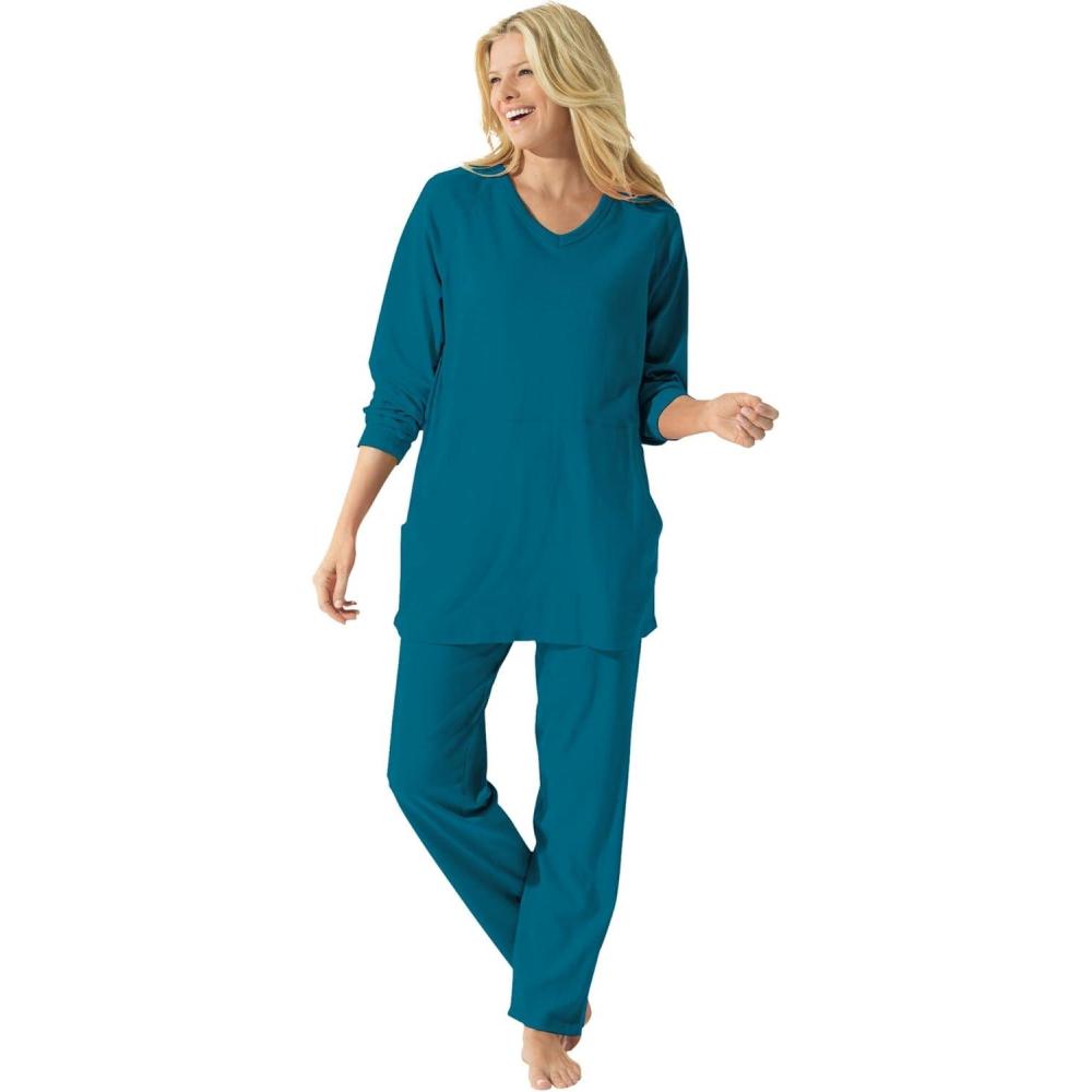 image:imageDreams amp Co Plus Size 2Piece Lounge SetDeep Teal