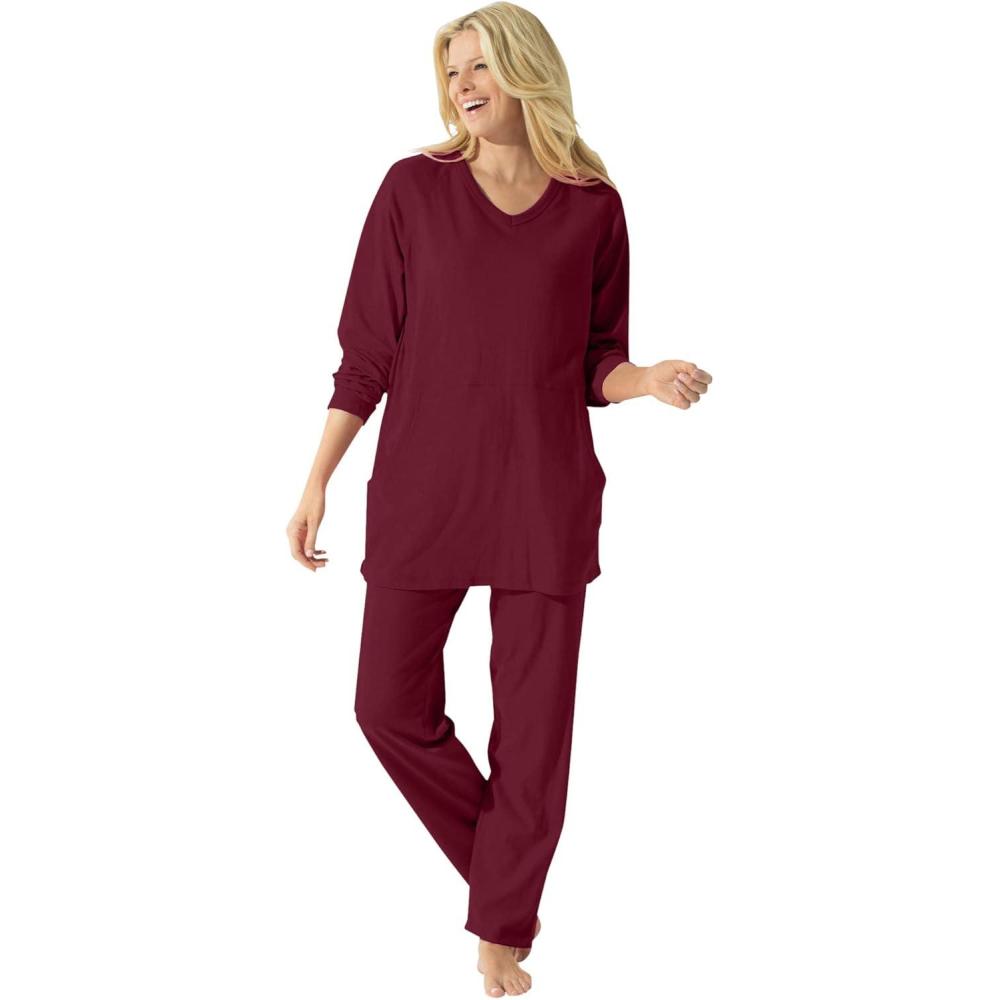 image:imageDreams amp Co Plus Size 2Piece Lounge SetPomegranate