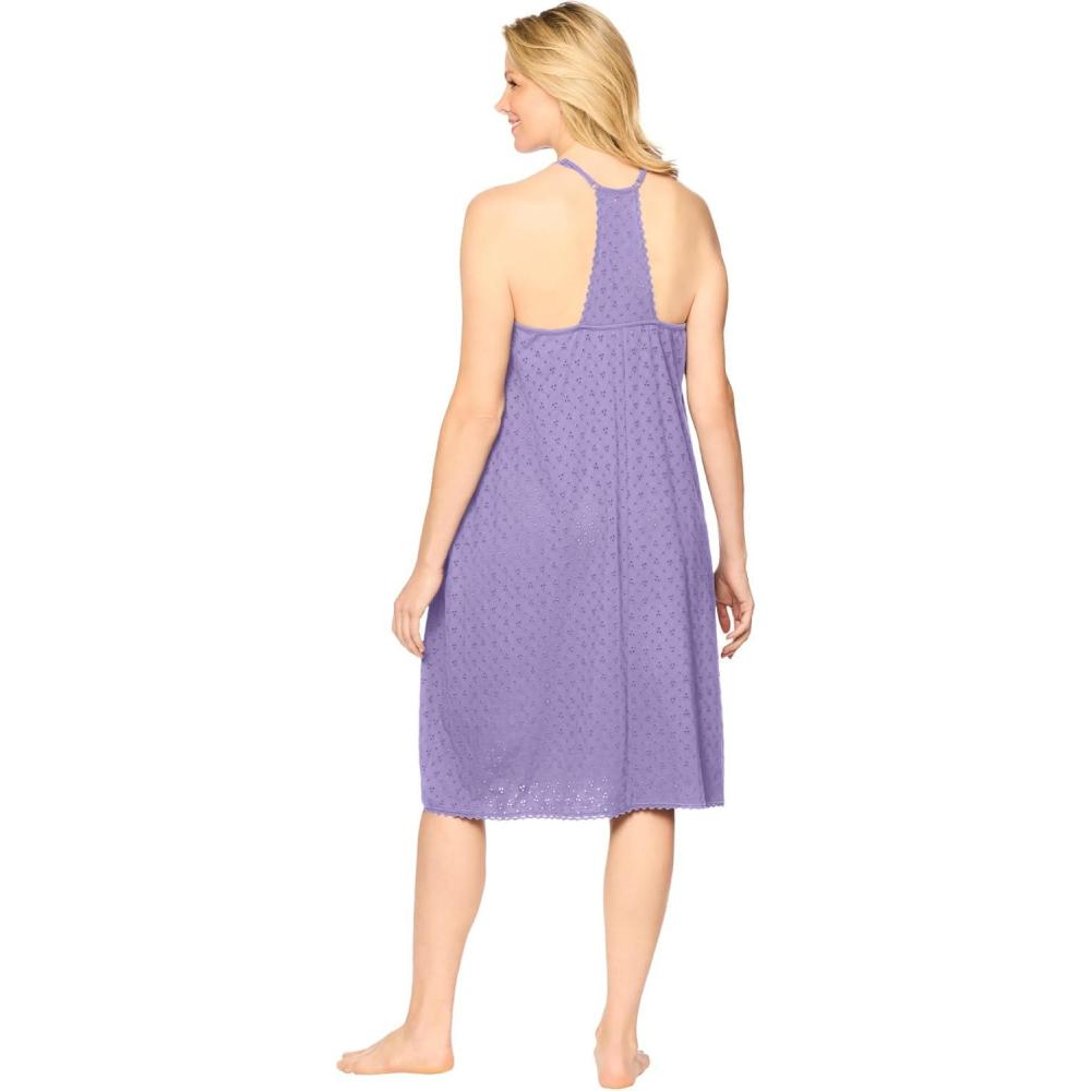 image:imageDreams amp Co Plus Size Breezy Eyelet Short NightgownSoft Iris
