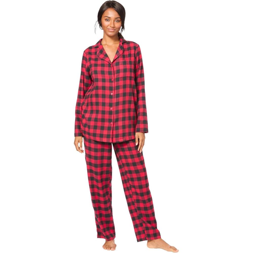 image:imageDreams amp Co Plus Size Classic Flannel Pajama SetRed Buffalo