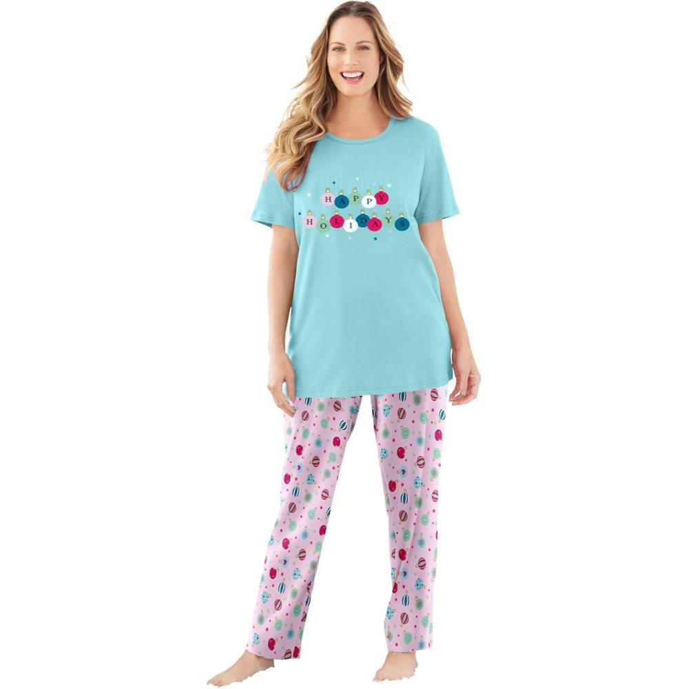 image:imageDreams amp Co Plus Size Graphic Tee PJ SetPale Ocean Ornament