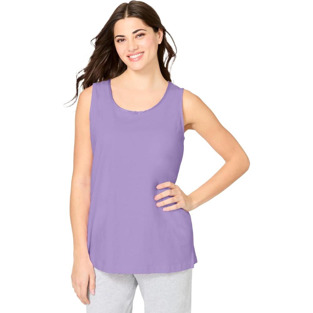 image:imageDreams amp Co Plus Size Knit Sleep TankSoft Iris