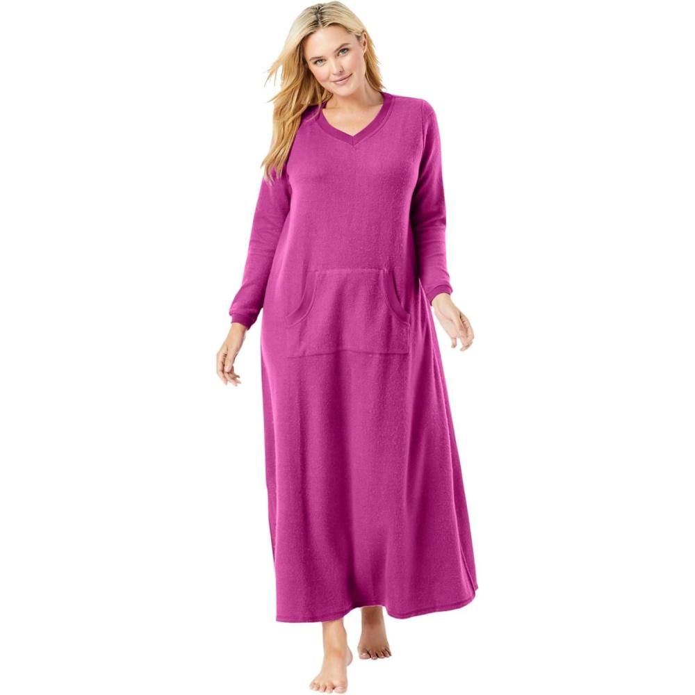 image:imageDreams amp Co Plus Size Long Sherpa LoungerRich Magenta