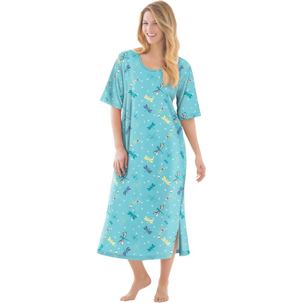 image:imageDreams amp Co Plus Size Long Tagless SleepshirtAqua Mint Dragonfly