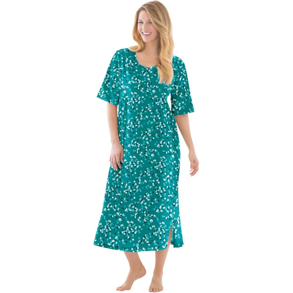 image:imageDreams amp Co Plus Size Long Tagless SleepshirtWaterfall Confetti Heart