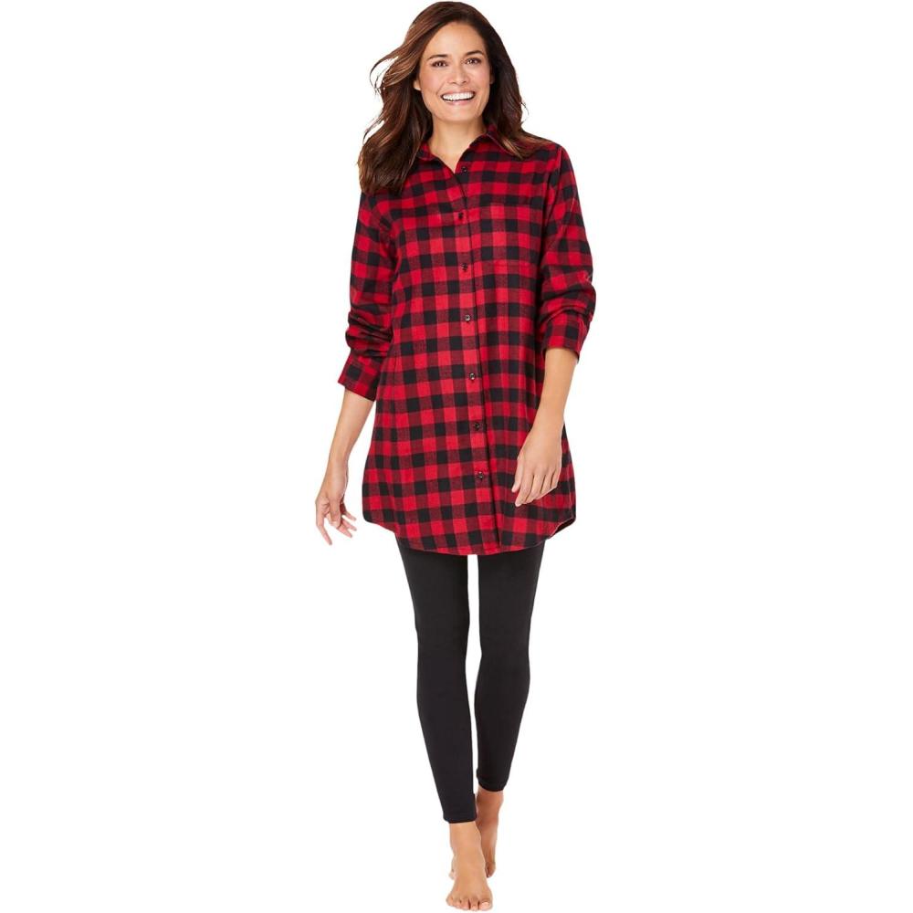 image:imageDreams amp Co Plus Size Plaid PJ SetRed Buffalo Check