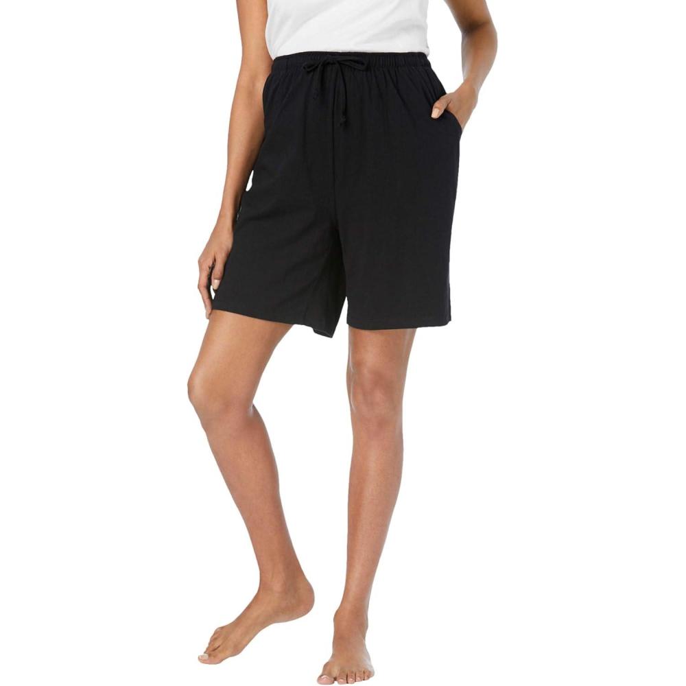 image:imageDreams amp Co Plus Size Print Pajama ShortsBlack