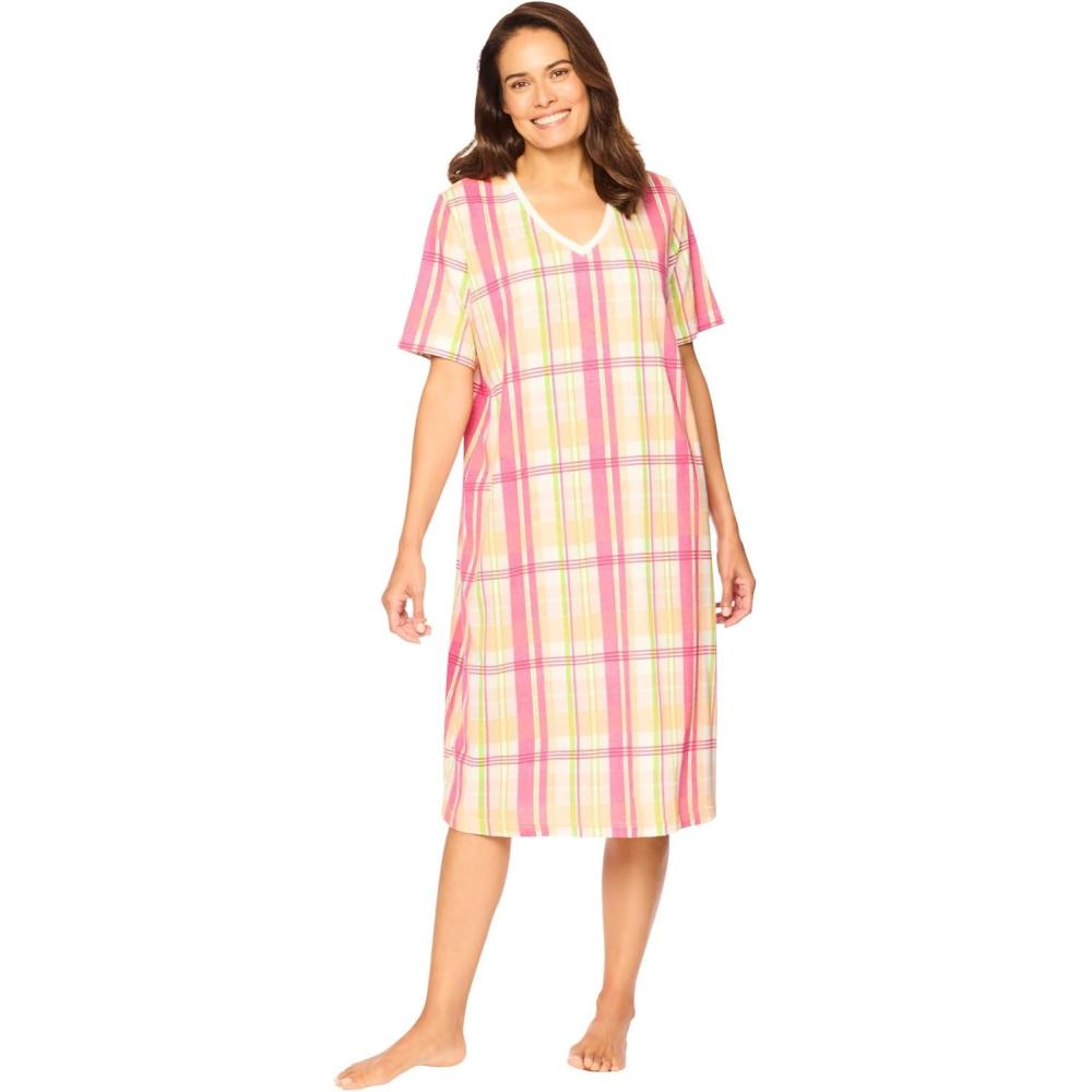image:imageDreams amp Co Plus Size Print SleepshirtMulti Plaid