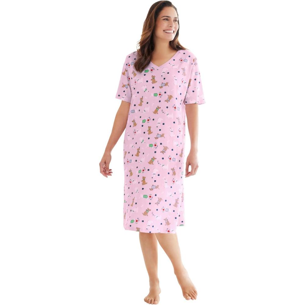 image:imageDreams amp Co Plus Size Print SleepshirtPink Spring Dog