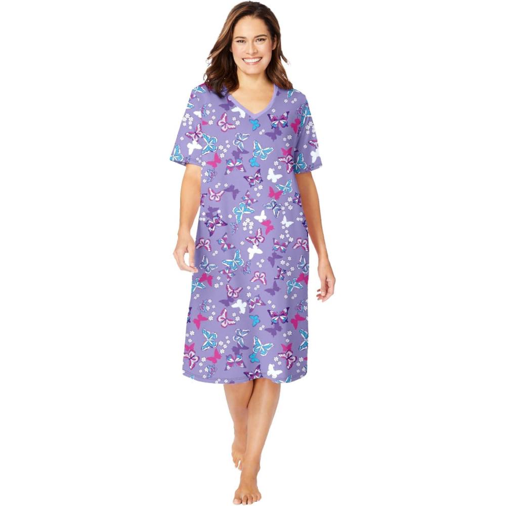 image:imageDreams amp Co Plus Size Print SleepshirtSoft Iris Butterflies