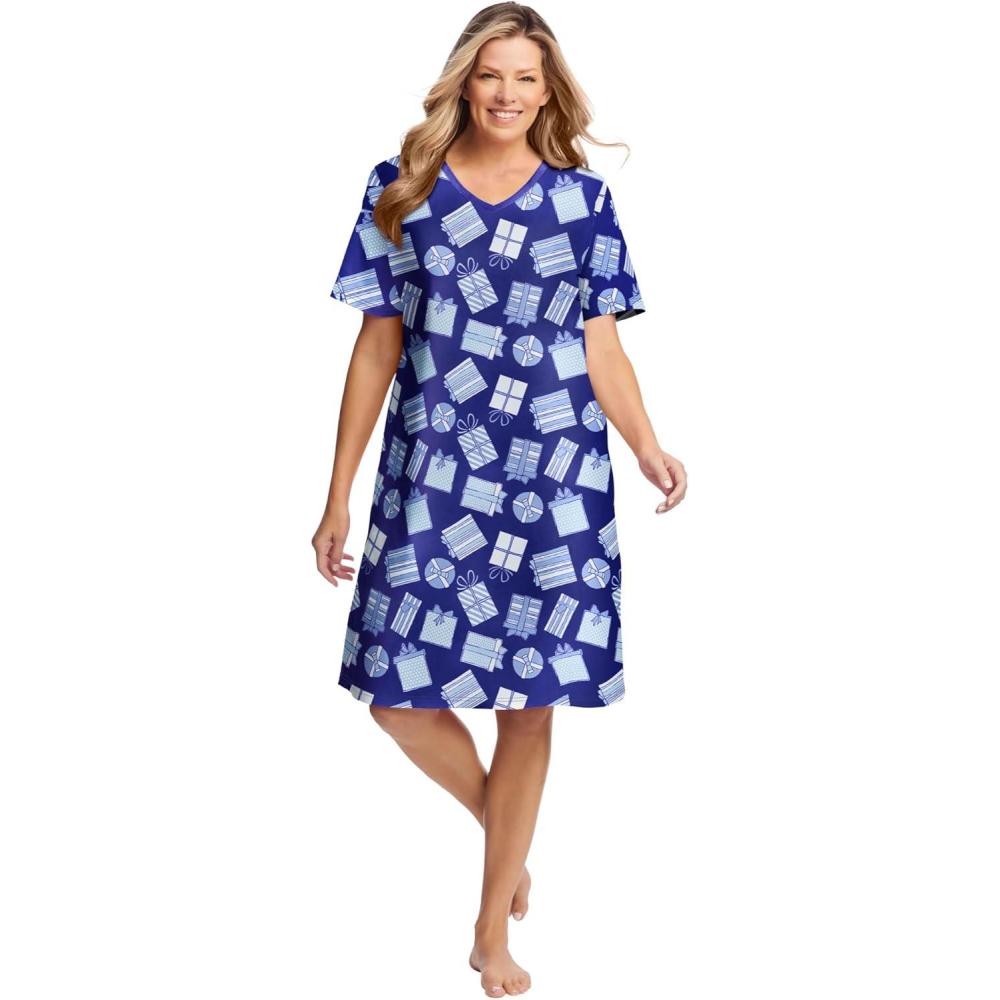 image:imageDreams amp Co Plus Size Print SleepshirtUltra Blue Presents