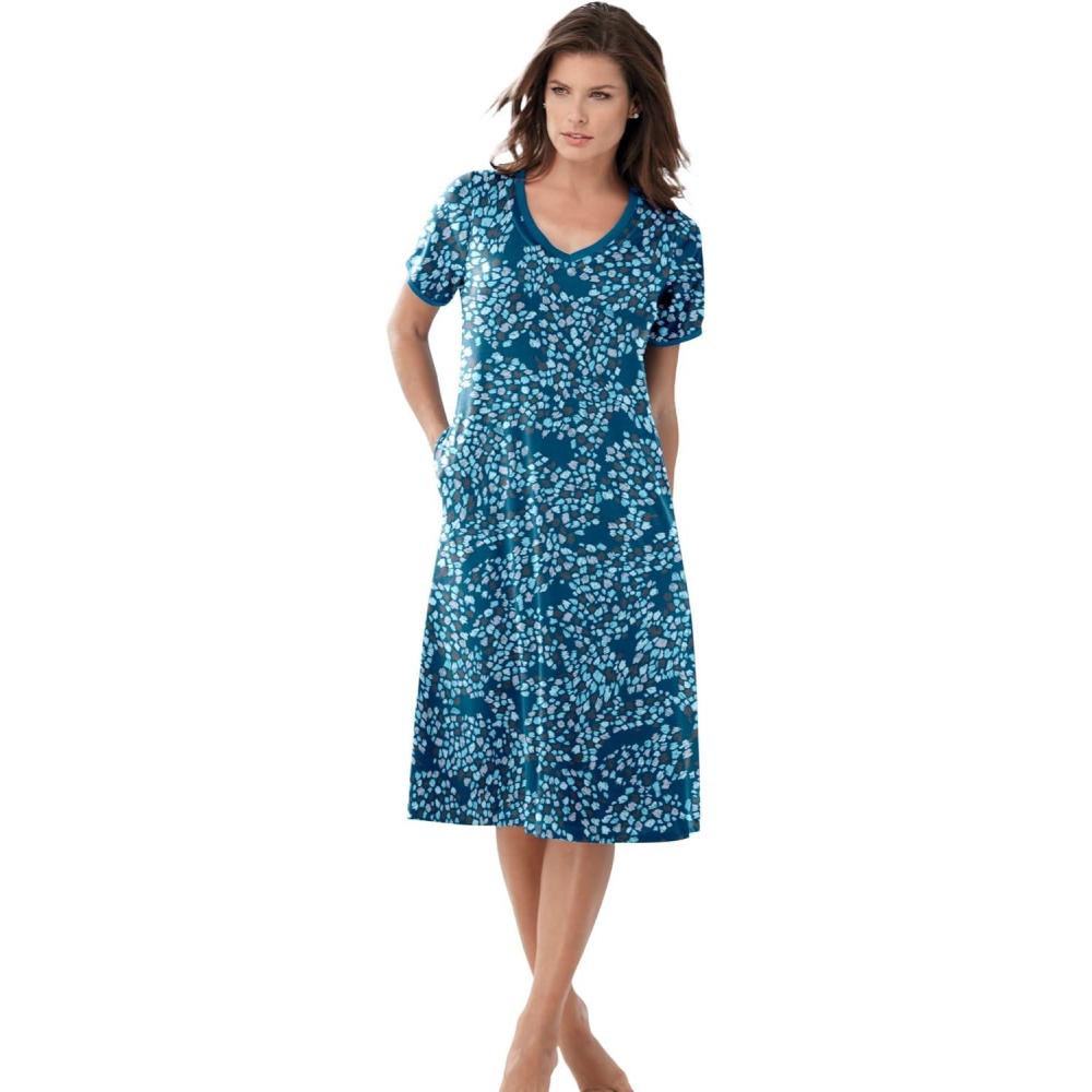 image:imageDreams amp Co Plus Size Short TShirt LoungerDeep Lagoon Animal