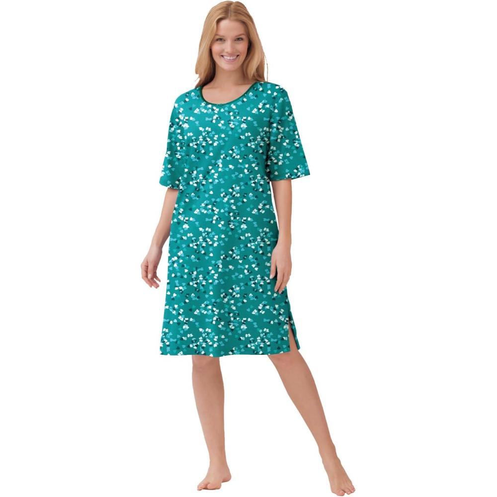image:imageDreams amp Co Plus Size ShortSleeve SleepshirtWaterfall Confetti Heart