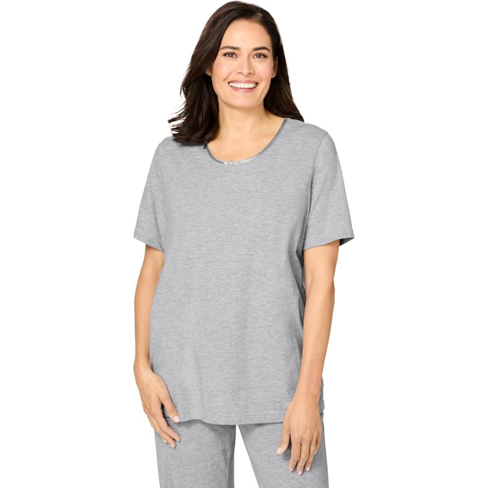 image:imageDreams amp Co Plus Size Sleep TeeHeather Grey