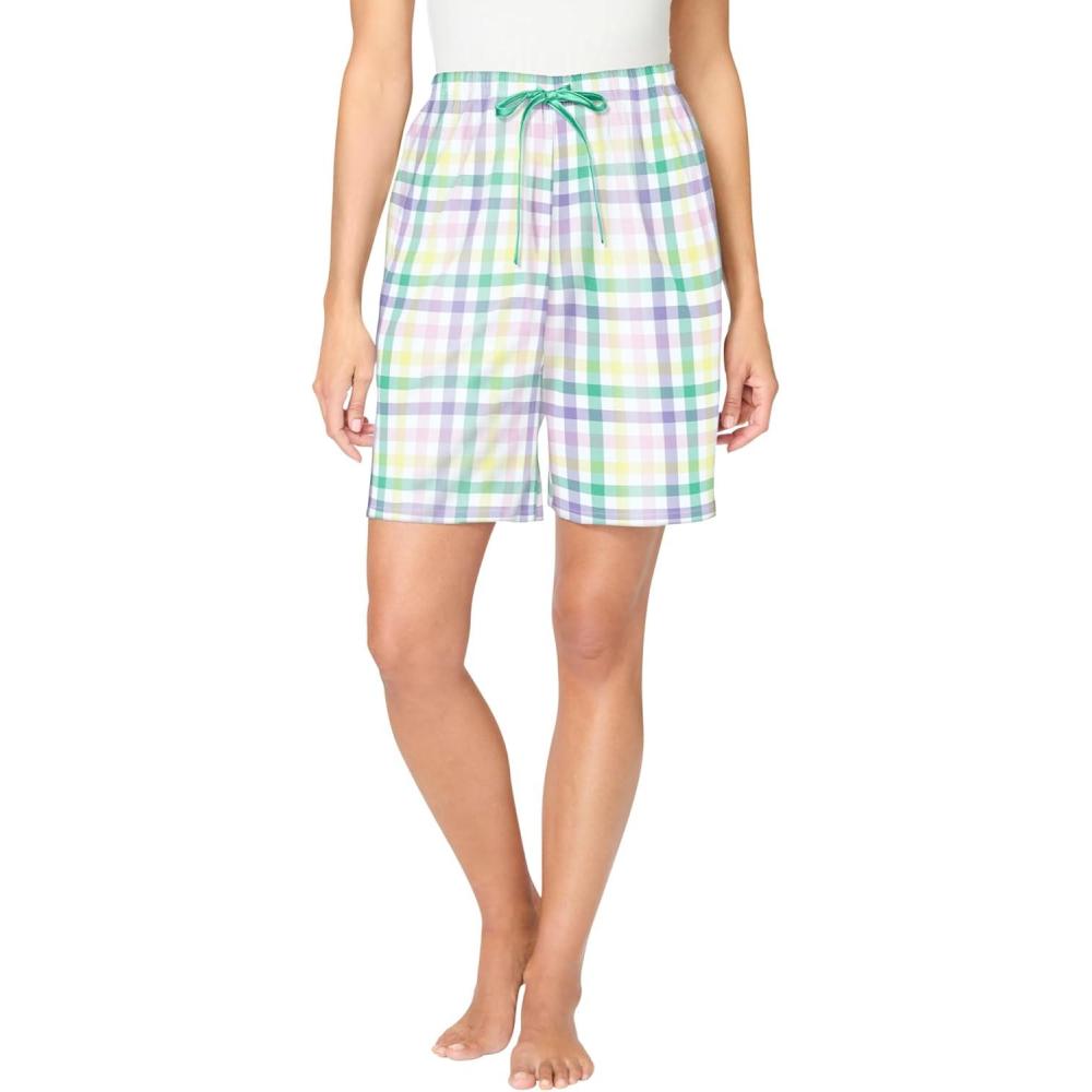 image:imageDreams amp Co Plus Size Woven Sleep ShortMulti Gingham