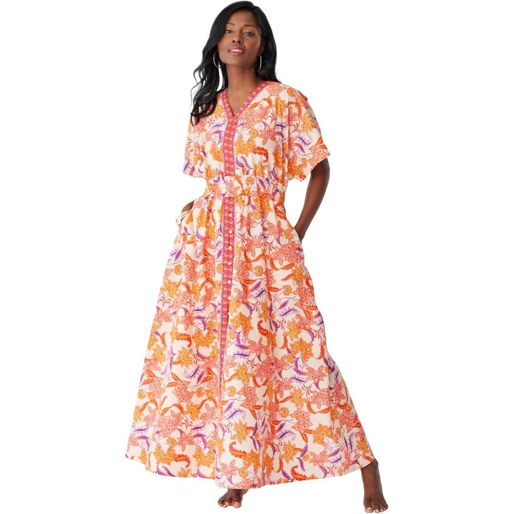 image:imageDreams amp Co Plus Size wrap LoungerPink Paisley Floral