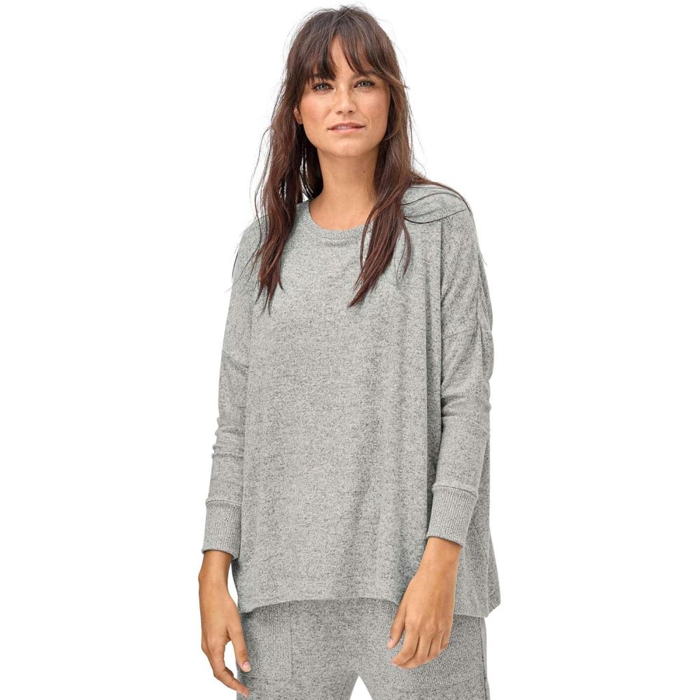 image:imageEllos Plus Size Marled Boxy Lounge TopMarled Grey