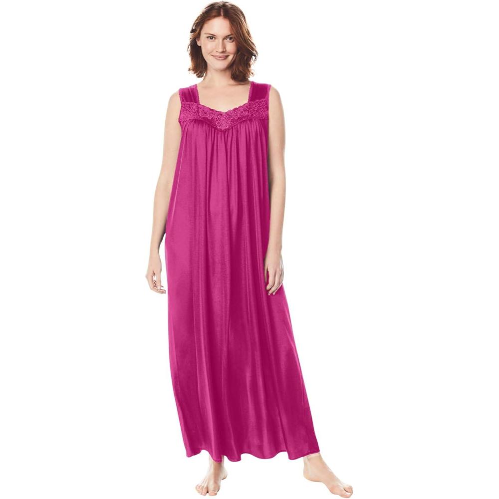 image:imageOnly Necessities Plus Size Long Tricot Knit NightgownParadise Pink
