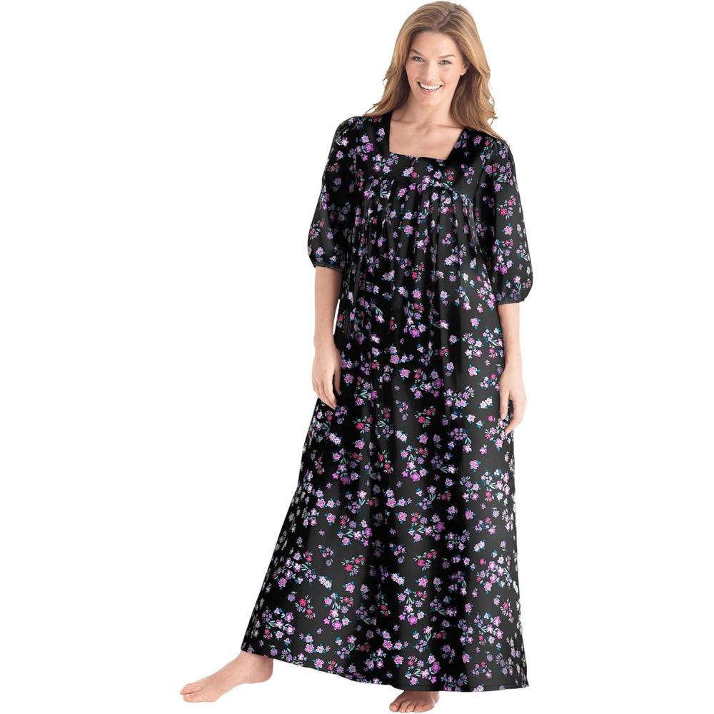 image:imageOnly Necessities Plus Size Print LoungerBlack Floral