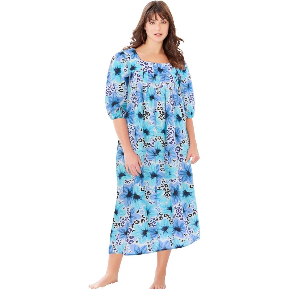 image:imageOnly Necessities Plus Size Print LoungerDusty Indigo Hibiscus
