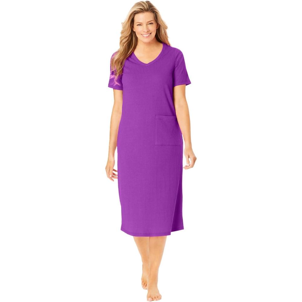 image:imageOnly Necessities Plus Size Ribbed SleepshirtFresh Berry