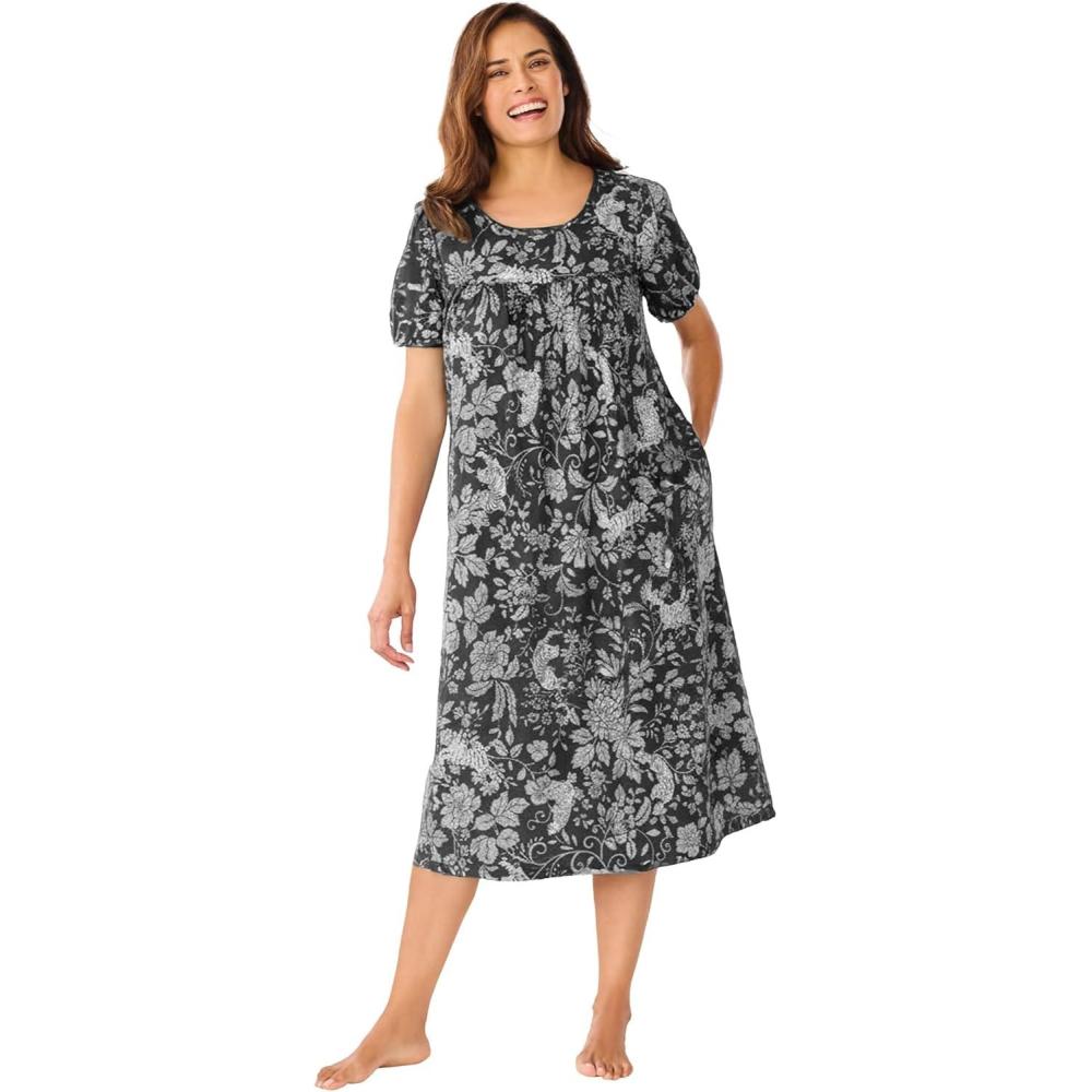 image:imageOnly Necessities Plus Size Short Print Shirred LoungerBlack Jungle