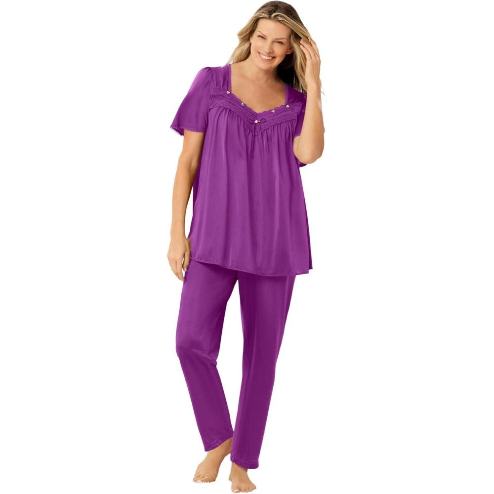 image:imageOnly Necessities Plus Size Silky 2Piece PJ SetFresh Berry