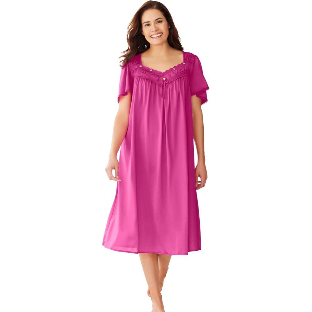image:imageOnly Necessities Plus Size Silky 2Piece PJ SetParadise Pink