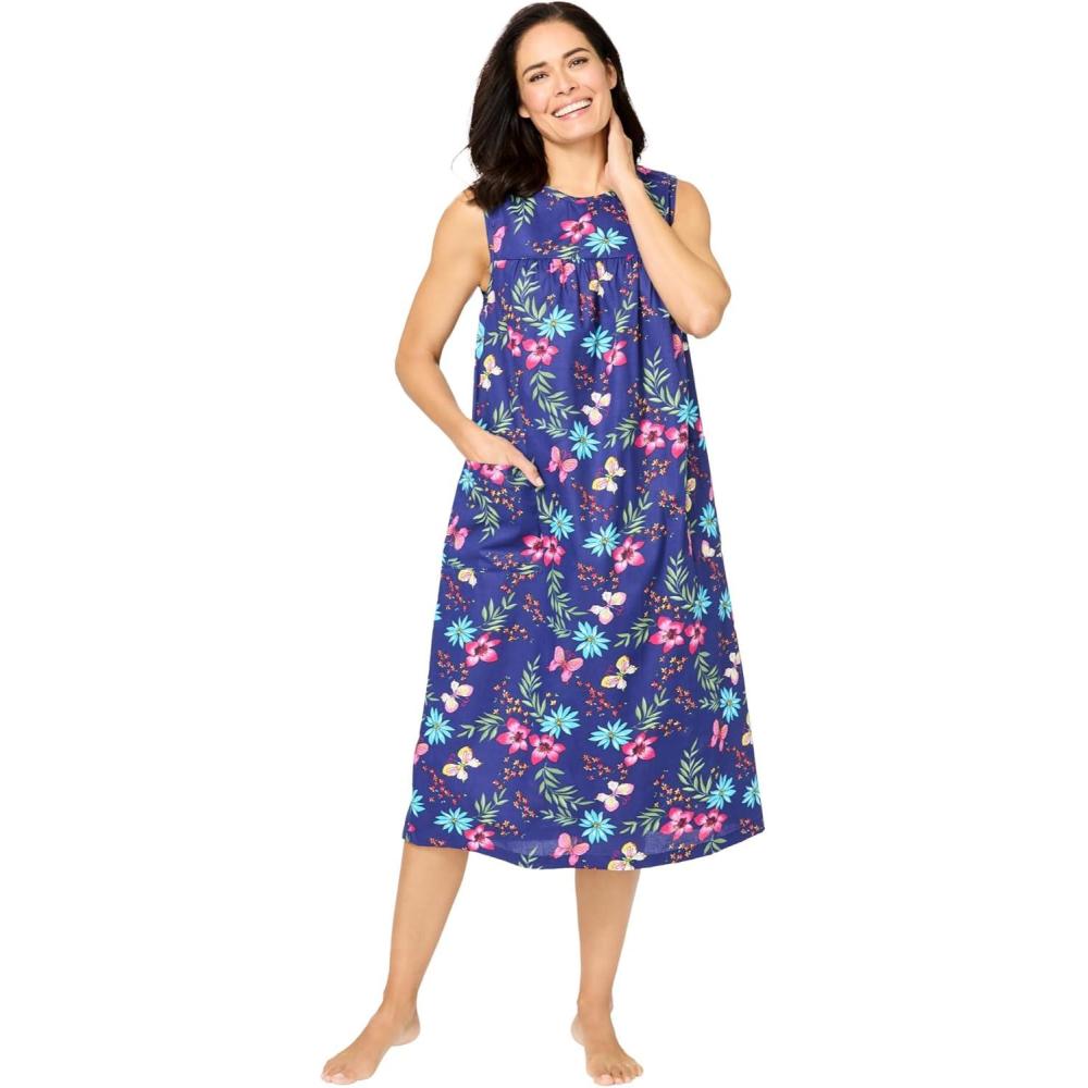 image:imageOnly Necessities Plus Size Sleeveless Print LoungerDark Navy Butterfly