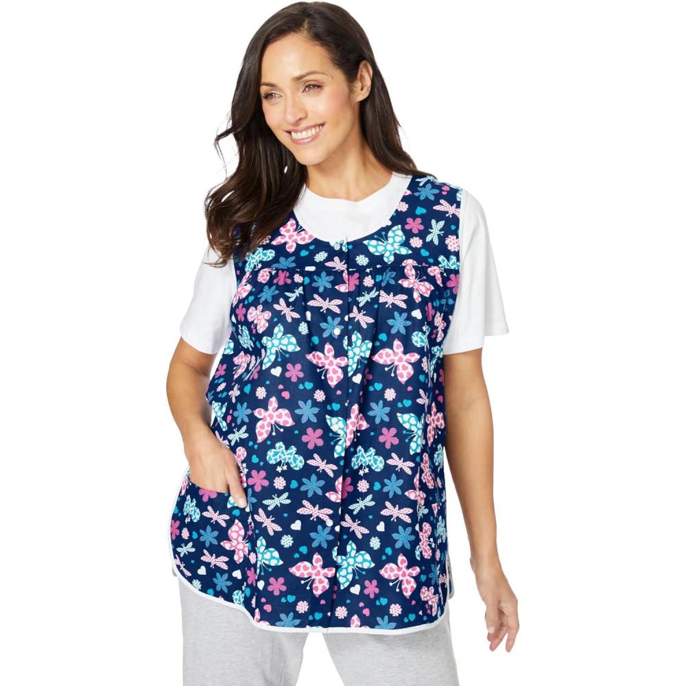 image:imageOnly Necessities Plus Size SnapFront ApronEvening Blue Butterflies