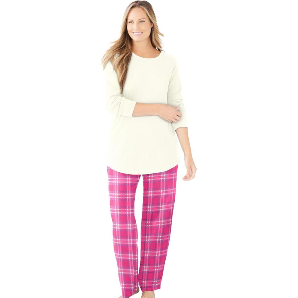image:imageOnly Necessities Plus Size Thermal PJ SetRaspberry Sorbet Plaid