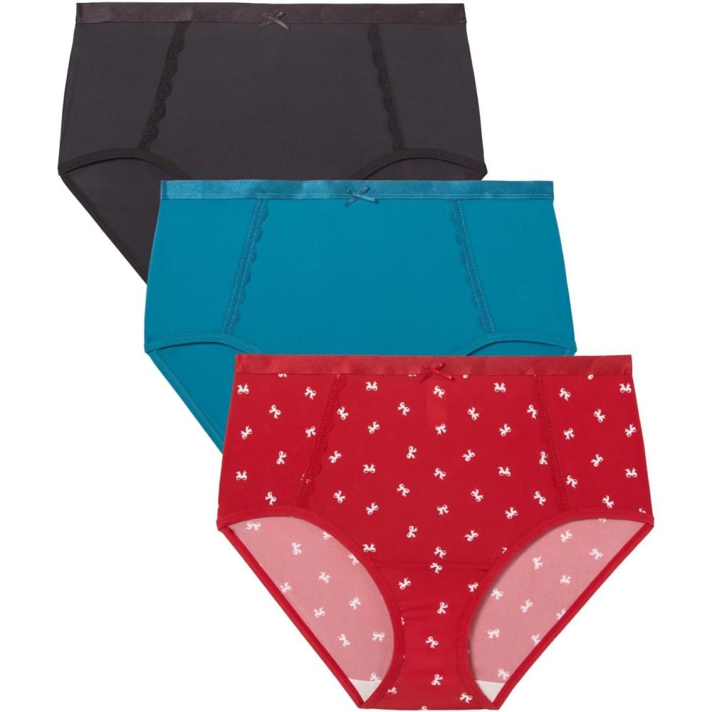 image:imagePlus Size Full Coverage Microfiber Panty 3PackClassic Red Bow Pack
