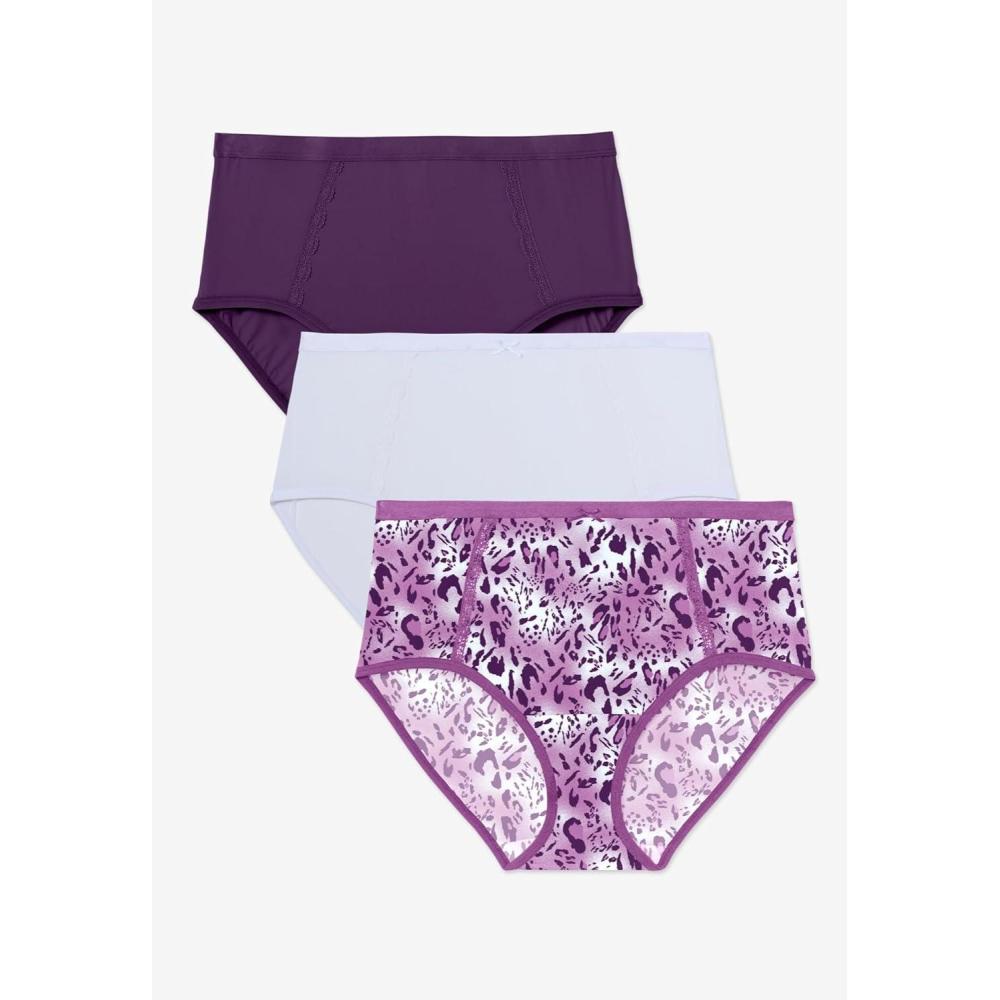 image:imagePlus Size Full Coverage Microfiber Panty 3PackOrchid Animal Pack