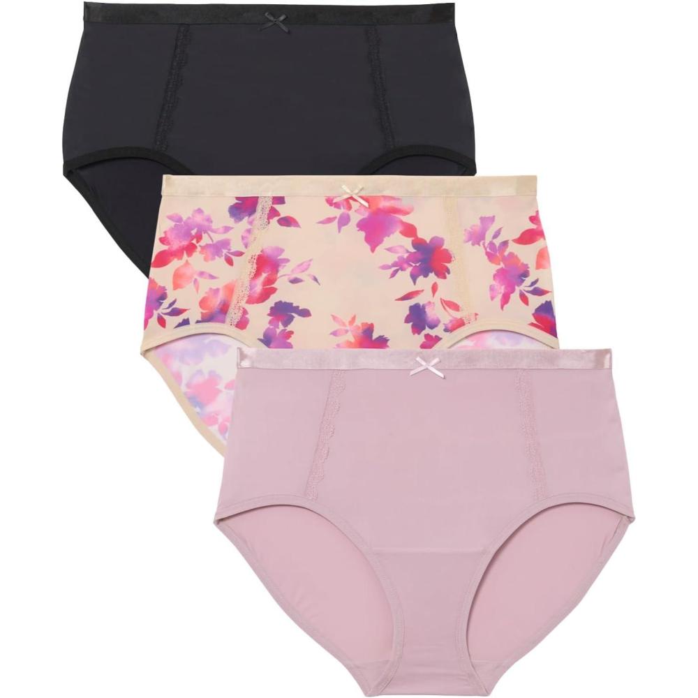 image:imagePlus Size Full Coverage Microfiber Panty 3PackWatercolor Floral Pack
