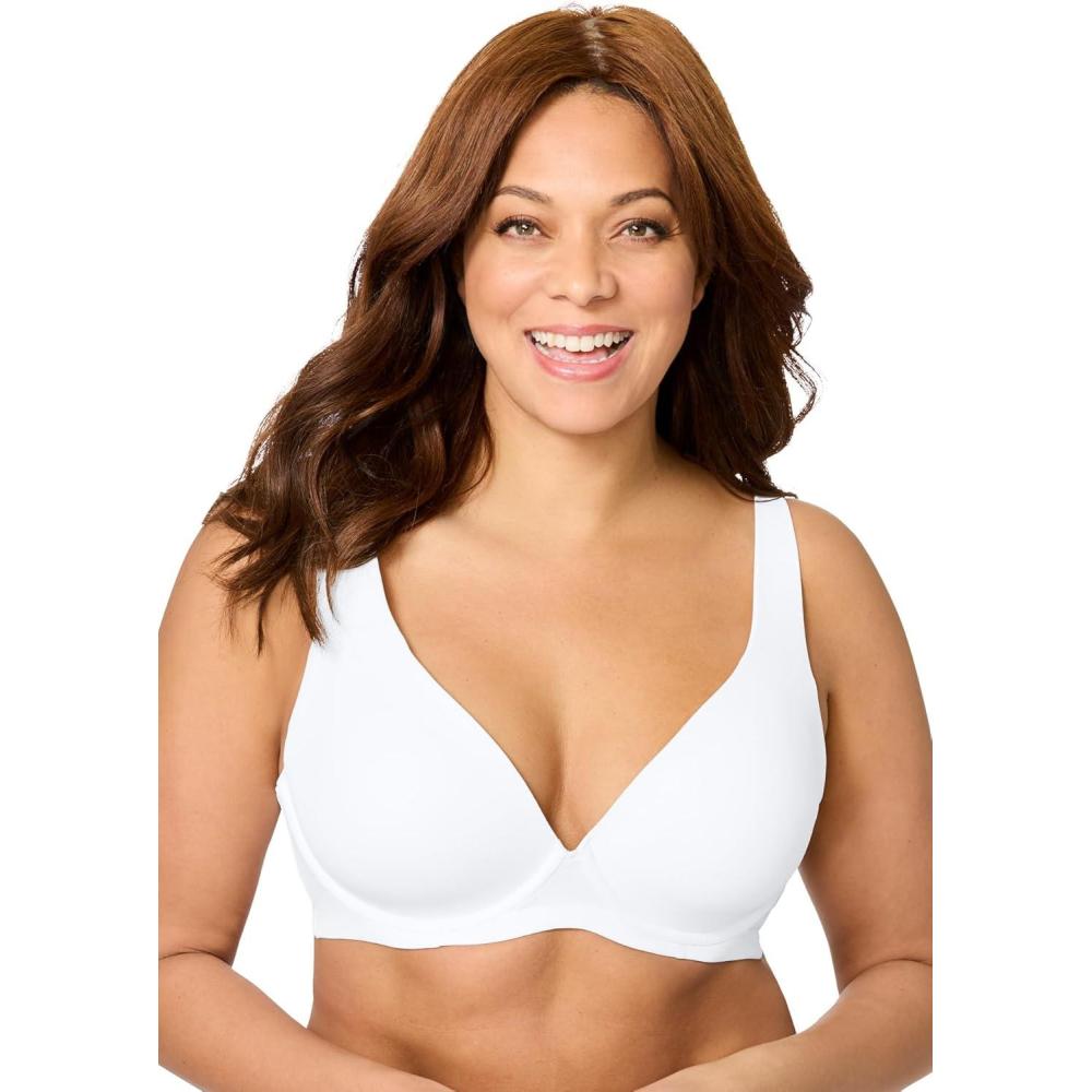 image:imageWomens Plus Size Uplifting Plunge BraWhite