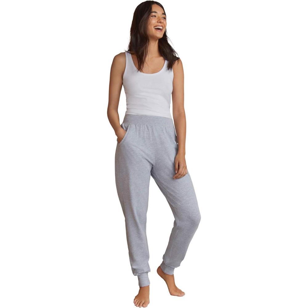 image:imageellos Plus Size Cotton Spandex Jogger Pull On PantsHeather Grey