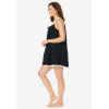 Amoureuse Plus Size Babydoll Ruffle Gown(Black)