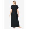 Amoureuse Plus Size Long Lace Top Stretch Knit Gown(Black)
