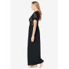 Amoureuse Plus Size Long Lace Top Stretch Knit Gown(Black)